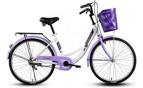 Bicicleta Fission Vintage Para Dama Rosa,lila Y Beige 