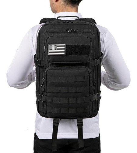 Mochila Militar Elite Camping Tática Bolsa Trilha Exército Cor Preto Desenho Do Tecido Lisa