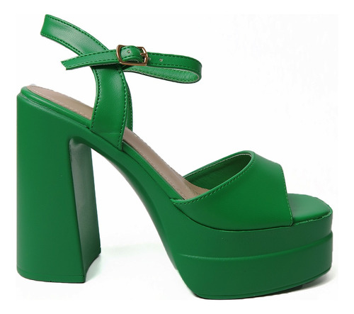 Tacón Caña Alta Verde Cuero Para Fiestas - Dancy Shoes