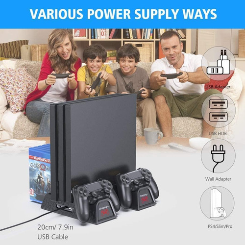 Soporte Vertical Para Playstation 4 Con Estación De Carga