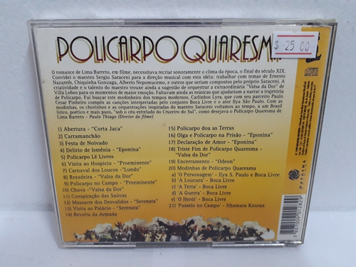 Cd Trilha Sonora Do Filme Policarpo Quaresma