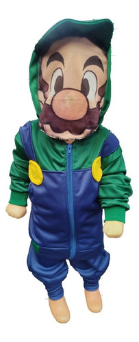 Conjunto Pans Niño Tipo Disfraz Luigi Personaje Mario Bross