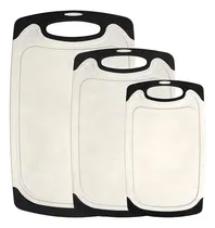 Comprar Set 3 Tablas Plásticas De Picar Antideslizantes, Doble Cara Color Blanco
