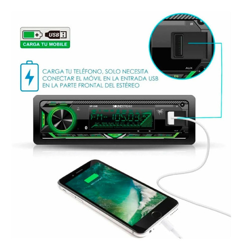 Imagen 3 de 6 de Autoestèreo Con Bluetooth Soundstream 23b Iliminación Usb Sd