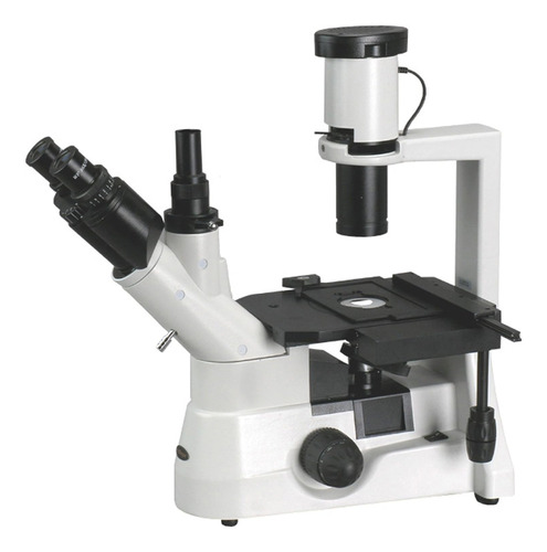 Microscopio Trinocular Invertido De Larga Distancia De Traba