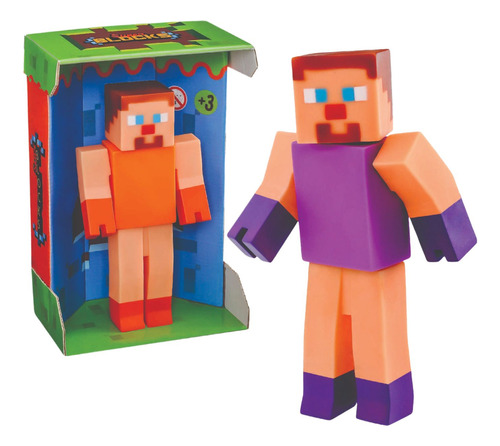 Boneco Ação Super Blocks Brinquedo Barato Menino 20cm