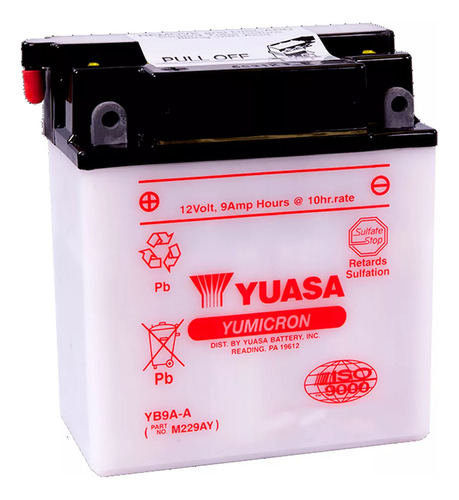Bateria Yuasa Yb9a A Sin Liquido / Activ / Fluido Fas Motos