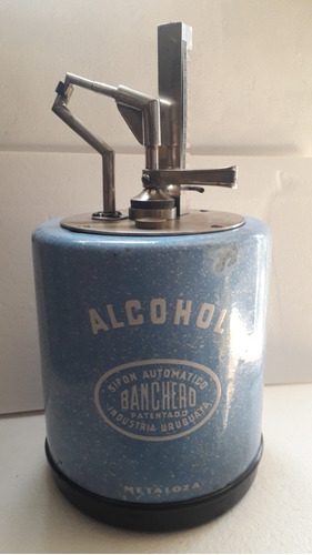 Antiguo Sifón Dispensador De Alcohol Esmaltado Banchero Deco