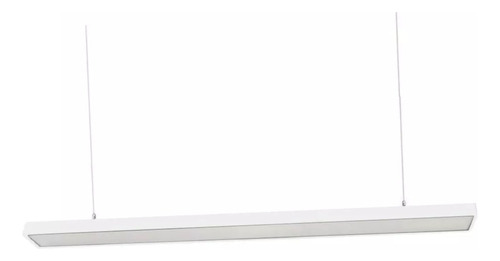 Pendente Linear Preto Branco Retangular Led Integrado 120cm Cor Branco 6k luz fria 110V/220V