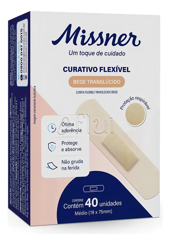 Curativo Flexível Band-aid Bege Translucido Missner C/40 Uni