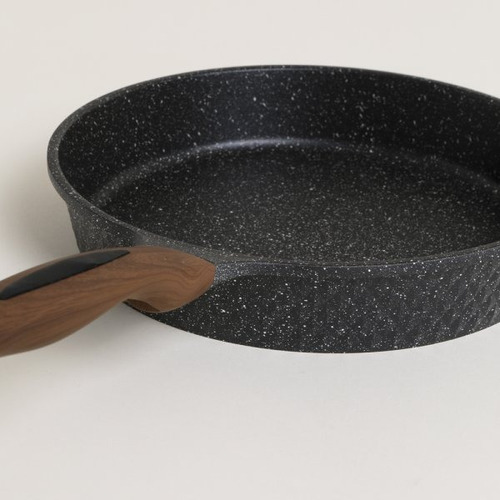 Sarten Negro Granite Mango De Silicona Simil Madera 24cm