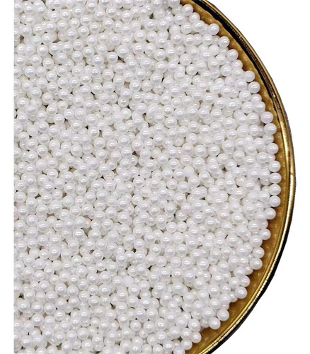 Sprinkles Drops Perlas Blancas 4mm Mediana Reposteria Color Blanco Perlas 4mm