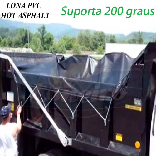 Lona 5,5x3,0 Mts Pvc Suporta 200°c Transporte Asfalto Quente