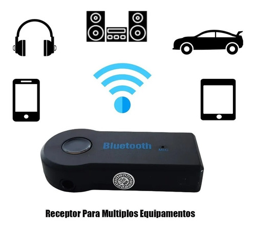 Receptor Adaptador Bluetooth P2 Auxilar Som Audio Android