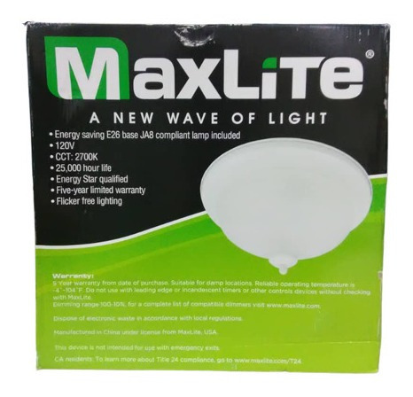 Imagen 2 de 5 de Lamparas Maxlite Decorativas Con Bombillo Led 150w 120v Orgm