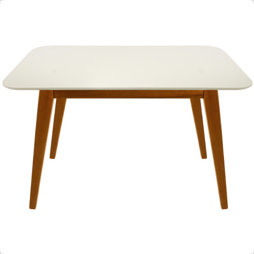 1 Mesa Midtown Madeira Maciça Tampo Off-white 80x118cm 20mm