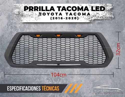 Imagen 5 de 9 de Parrilla Toyota Tacoma 2019 2020 Luz Led Ámbar Con Arneses