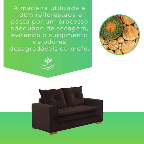 Sofá Namoradeira 2 Lugares Florianópolis Marrom Cc