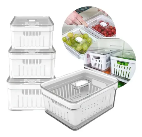 Organizador De Geladeira 3,5l Acrílico Transparente Premium