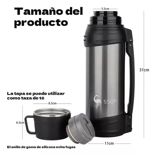 Botella De Agua Termo Frío Caliente 1200ml Acero Inoxidable