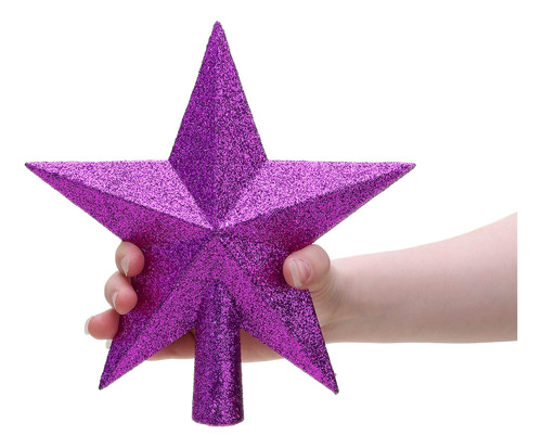 Decoración Estrella Purpurina 20 Cm Árbol Navidad Morado