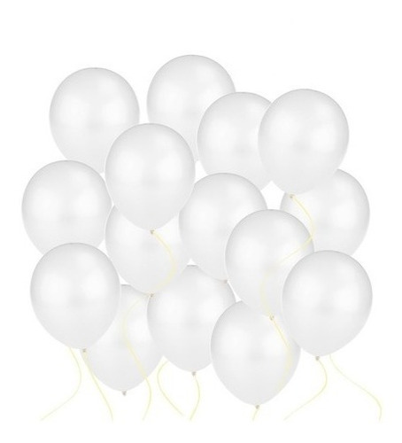 Pack X 10 Globos De  Latex Blanco Perlado De 12 Pulgadas