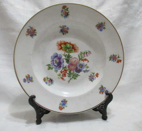 Plato Decorativo Flores Primavera Limoges France C/ Soporte