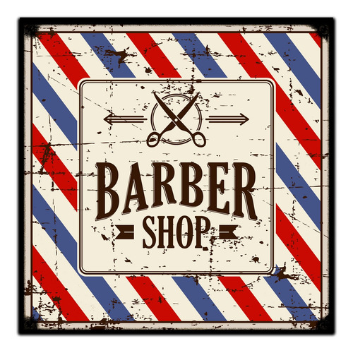 #437 - Cuadro Decorativo Vintage Barber Shop Barberia Poster