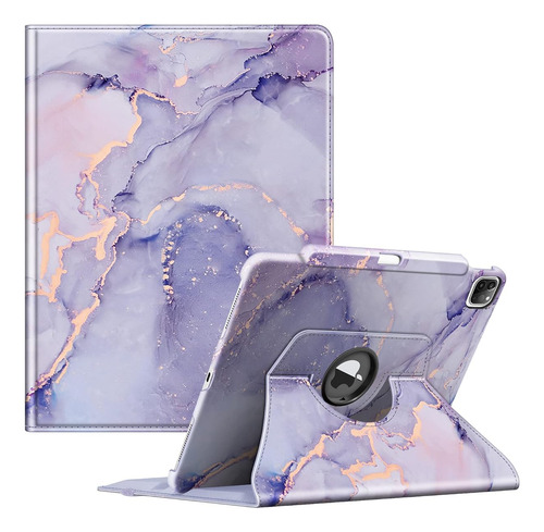 Funda Giratoria Para iPad Pro 12,9 360 Grados Marmol Lila