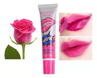 Batom Tatoo Adesivo Lip Tint Gloss Descasca 24h Novidad Rose Cor Rose Pink