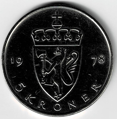 Moneda  De  Noruega  5  Coronas  1978  Excelente  S/c.