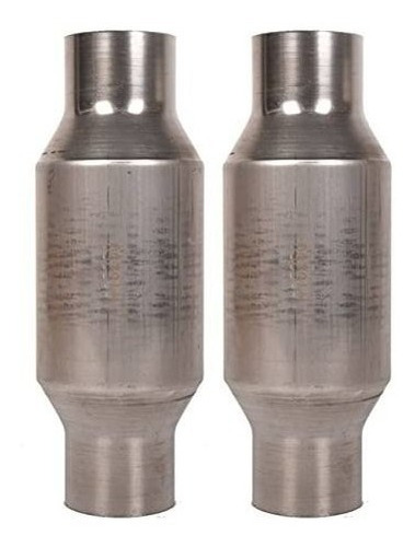 2 Pcs 2.5  Universal High Flow Catalytic Converter, Stainles