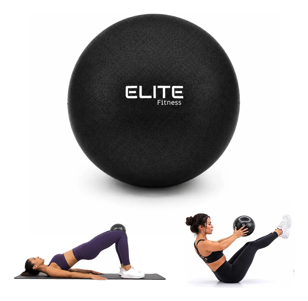 Pelota De Yoga 25cm Para Pilates, Yoga, Ejercicio, Gimnasio Negro