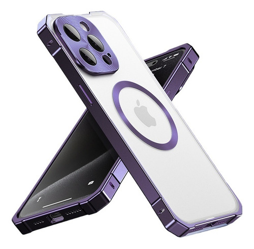 Funda Metálica De Borde Único Para iPhone 16/15 Pro Max