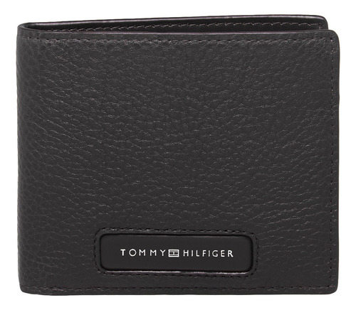 Tommy Hilfiger Cartera Para Caballero Am0am13252 Color Black Diseño de la tela Liso