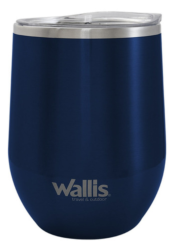 Termo Walliscon Protector Deslizante, 350 Ml, Color Metálico Color Azul Marino