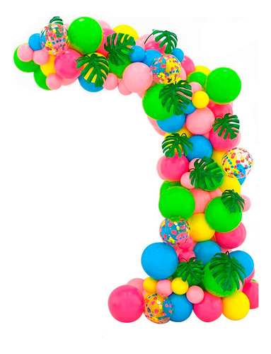 Globos Linium Guirnalda Fiesta Eventos Decoracion Cumpleaños Color Hawaii