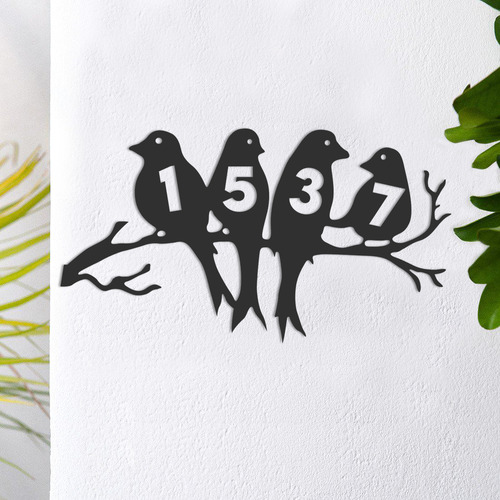 Numero De Casa Diseño Pajaros