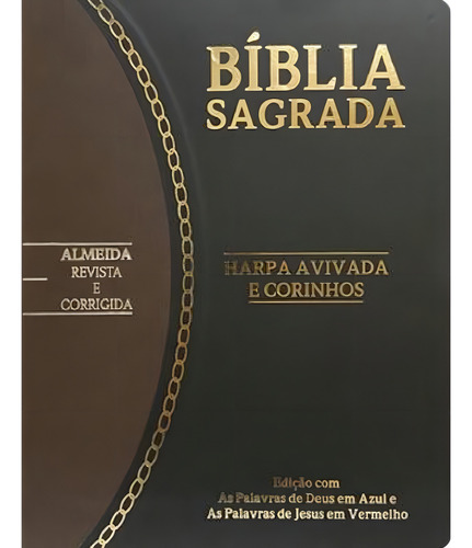 Bíblia Sagrada Slim Grande | Rc | Letra Grande | Harpa Avivada E Corinhos | Preto E Marrom, De Almeida Revista E Corrigida. Editorial Cpp, Tapa Mole En Português, 2022