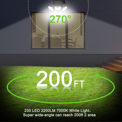 Luz Solar Externa Led 230 Com 3 Cabeças Ip65 À Prova D'água