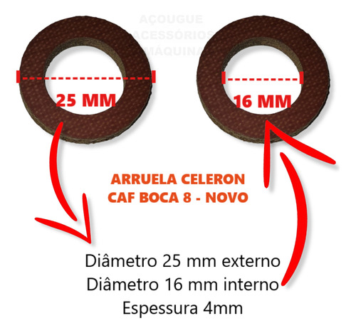 Arruelas De Celeron Para Moedor Caf Boca 8 - Kit 10 Unid