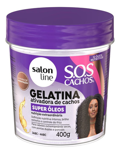 Gelatina Ativadora Sos Cachos Super Óleos Salon Line 400g