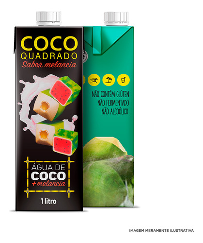 Água De Coco Coco Quadrado Melancia Cx 12 1l