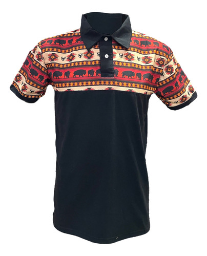 Playera Polo Estilo Vaquero De Caballero Con Grecas