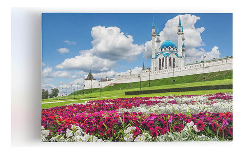 Quadro Kazan Kremlin Canteiro De Flores Canvas 120x80cm