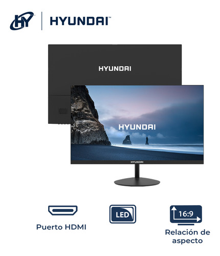 Hyundai Technology Hy View 22, Full Hd 1080p, Pantalla Va, Frecuencia De Actualización De 60hz, Tiempo De Respuesta De 5ms Gtg, Ángulo De Visión Amplio, Diseño De Bisel Delgado.