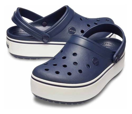 Zuecos Crocs Originales Crocband Platform Azul