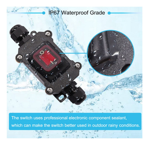 Interruptor En Línea Impermeable Ip67, 12 V, 20 A, Potencia