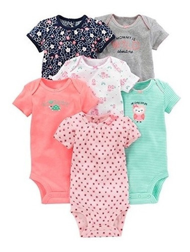 Ropa Para Bebe Bodys Para Niñas Paquete De 6 Talla 0-3 Meses