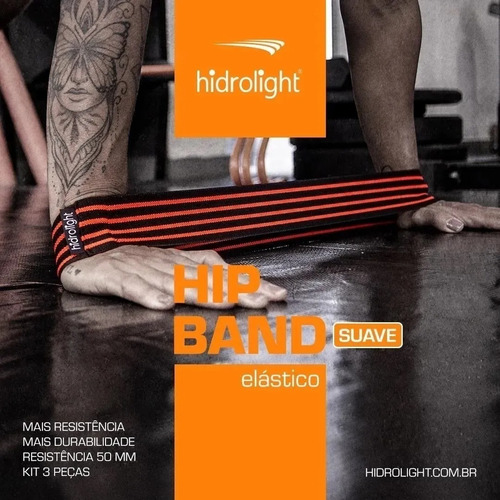 Imagem 9 de 9 de Hip Band Elástico Suave Kit C/ 3 Extensor Fitness Ginástica